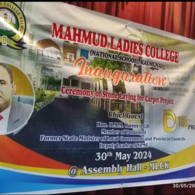 Launch of D-100 Project: Mahmood Women's College to start paving of internal roads